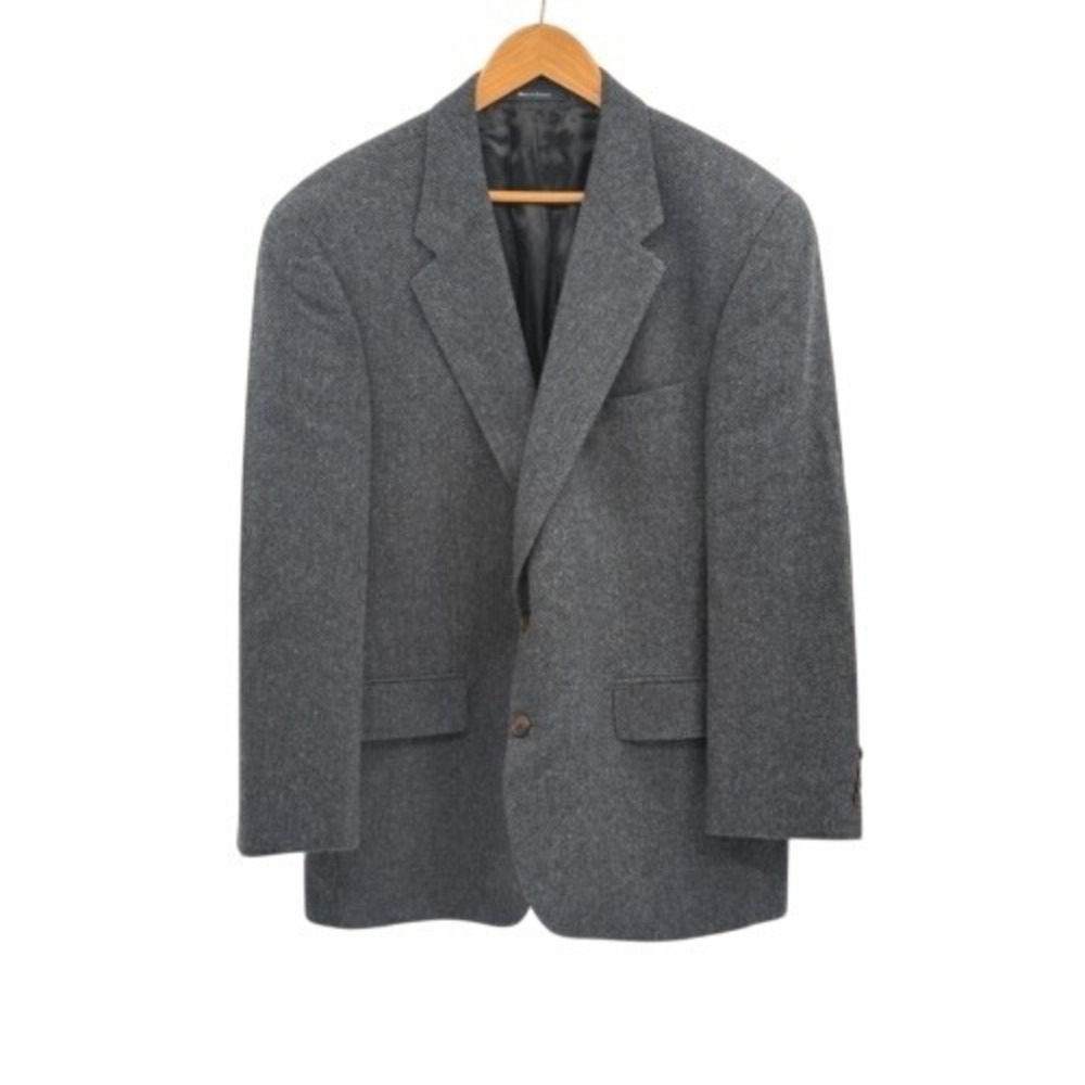 Chaps Ralph Lauren Blazer Sport Coat Tweed Men Size 44R Blue